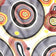 Tessuto di cotone - boho marrone arancione e grigio