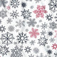 Tessuto di cotone - Fiocchi di neve natalizi rosso-nero