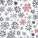 Tessuto di cotone - Fiocchi di neve natalizi rosso-nero