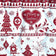 Tessuto di cotone - alberi di Natale e renne rosse su bianco