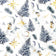 Tessuto di cotone - Alberi di Natale e stelle, bianco