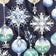 Tessuto di cotone - Decorazioni natalizie blu navy a forma di palline