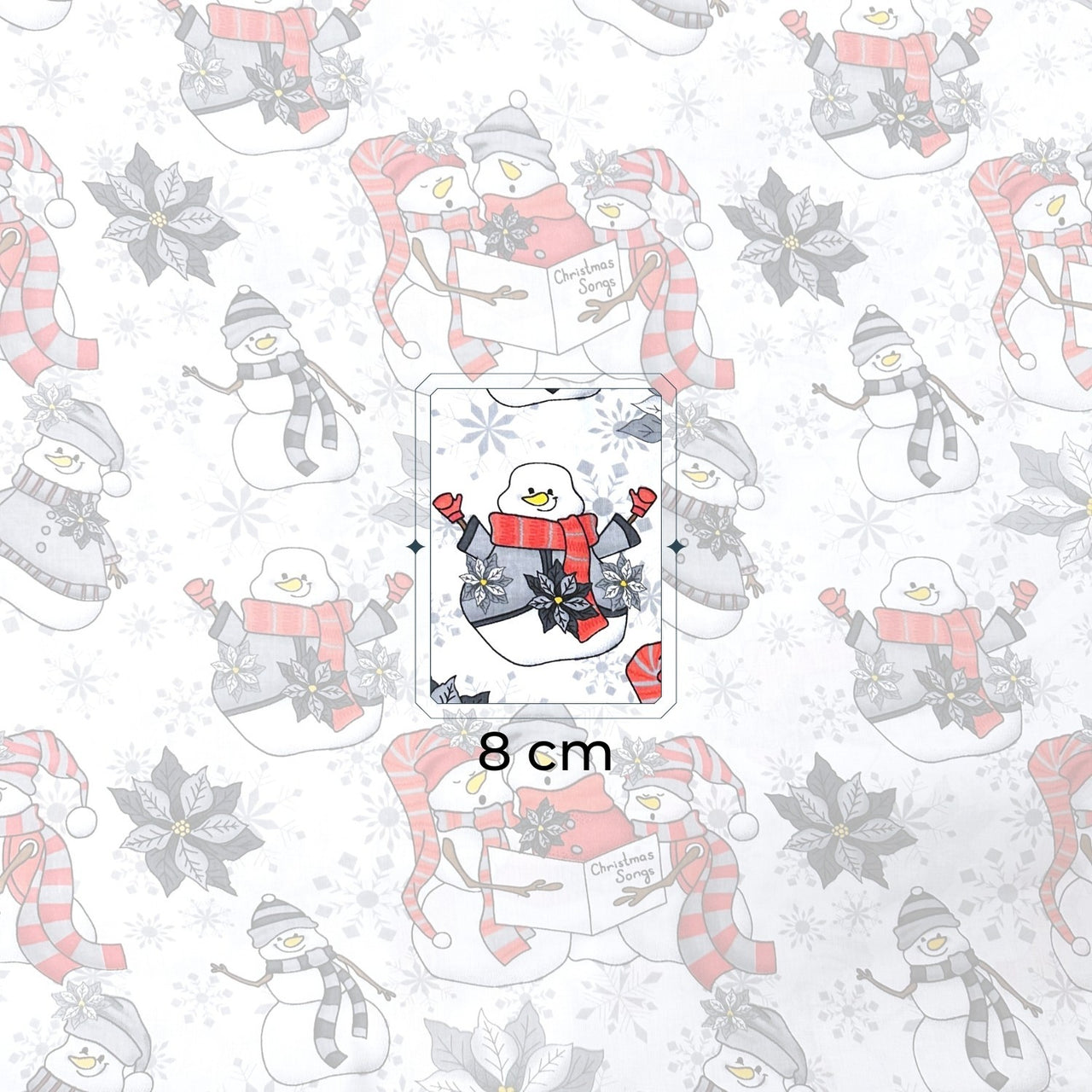 Cotton Fabric - Christmas red snowmen