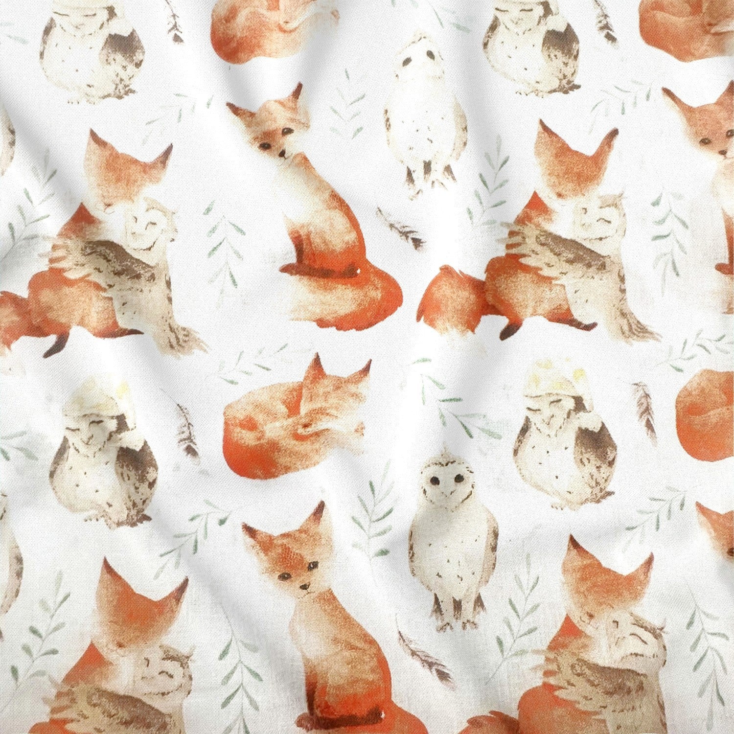 Cotton Fabric - Fox and Owl