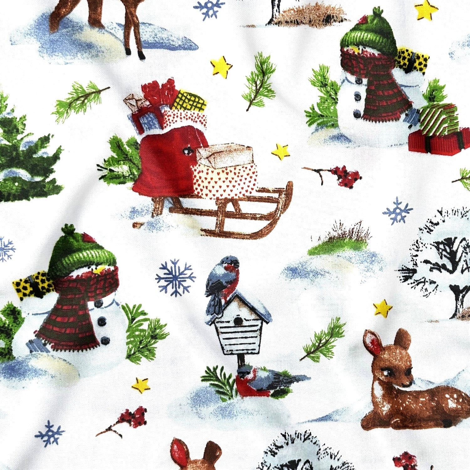 Cotton Fabric - Frozen snowman