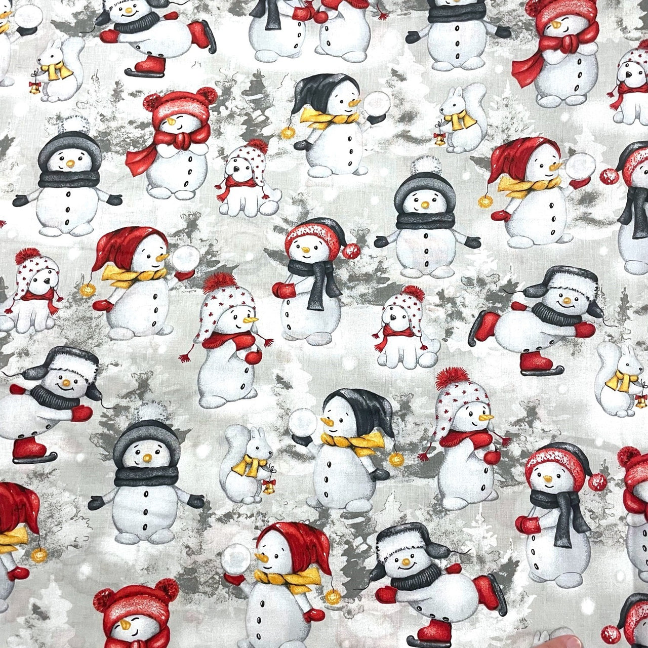 Cotton Fabric - Happy Snowmen