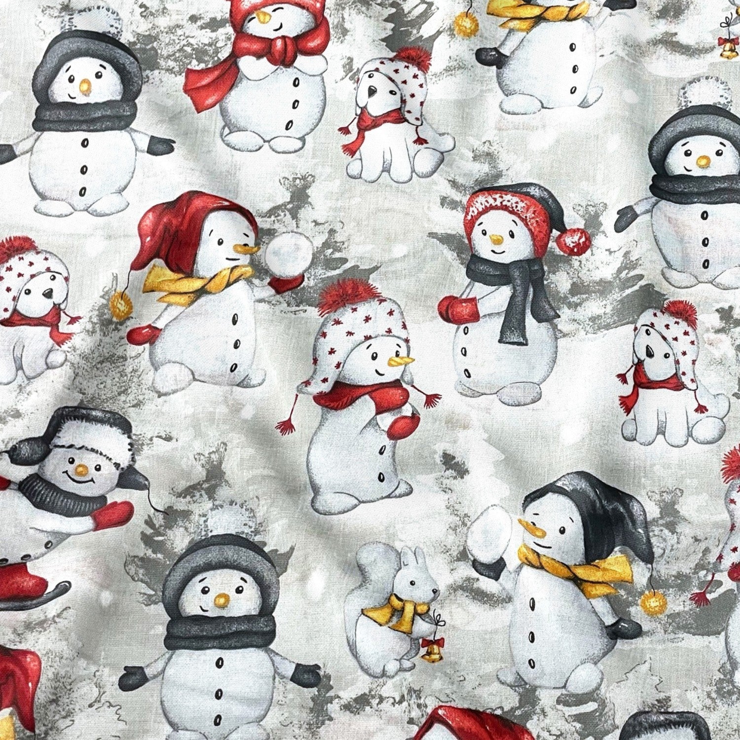 Cotton Fabric - Happy Snowmen