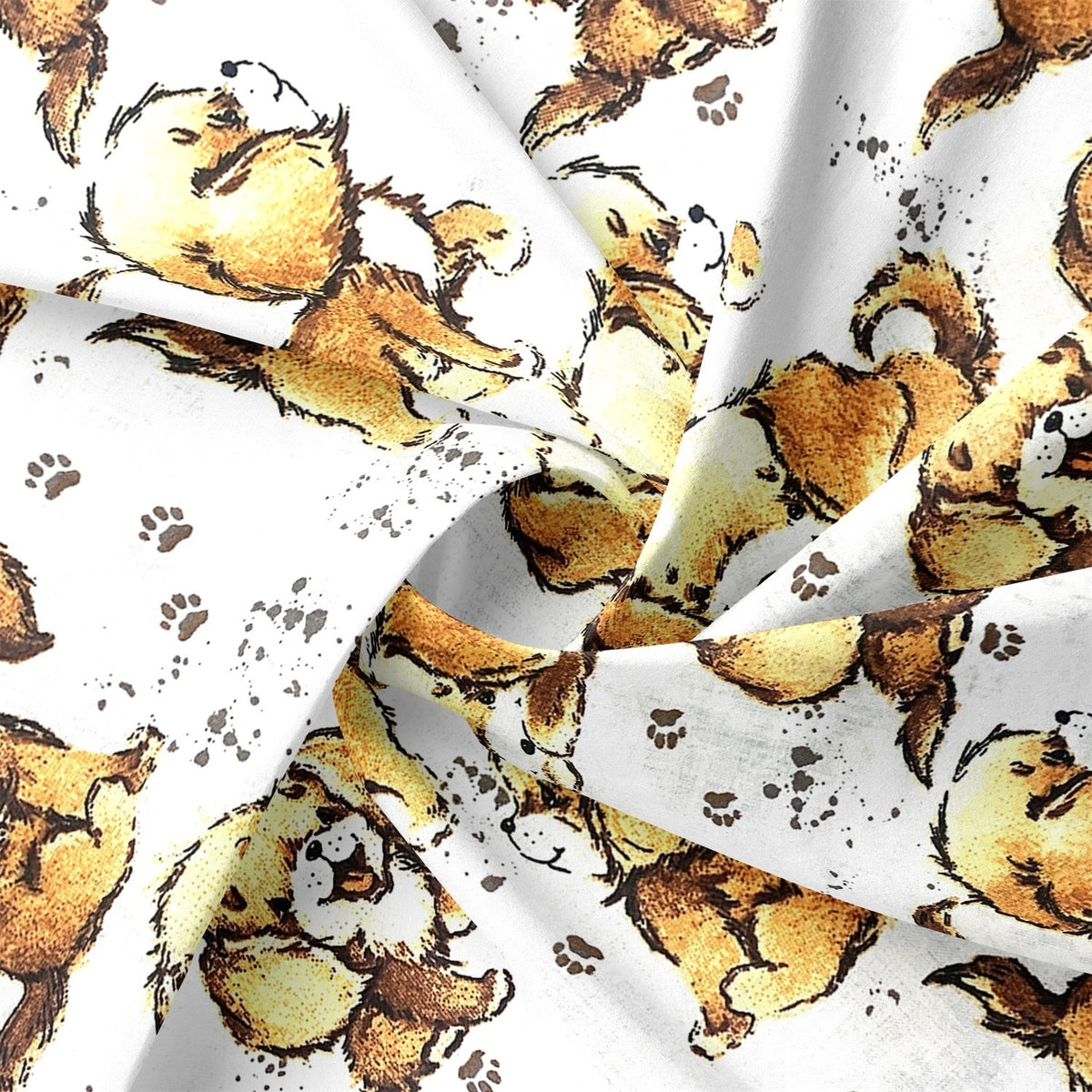 Cotton Fabric - Little Dogs
