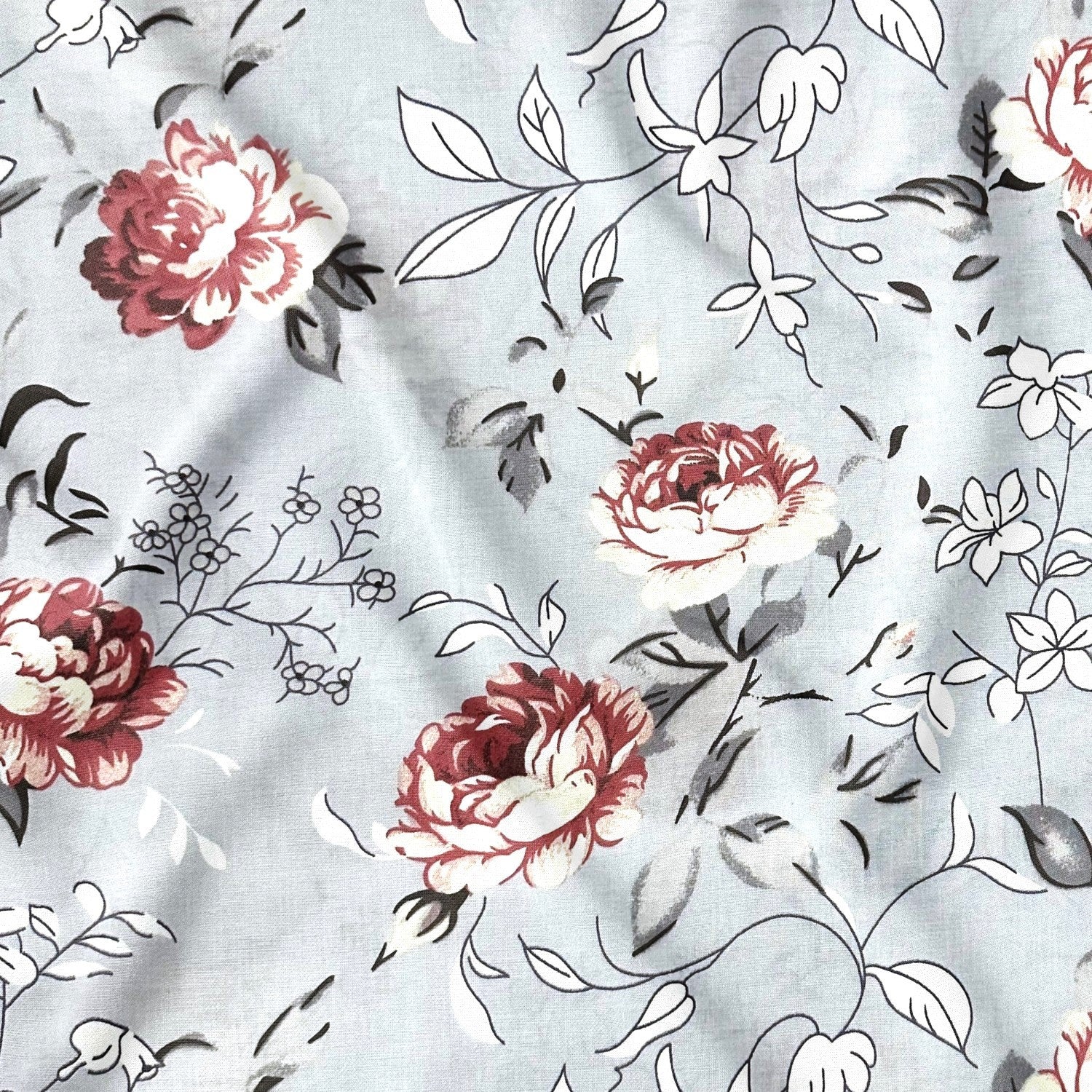 Cotton Fabric - Magic garden, gray