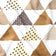 Tessuto di cotone - Piramidi e triangoli marrone e beige