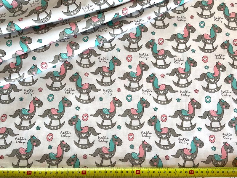 Cotton Fabric - Rocking Horses