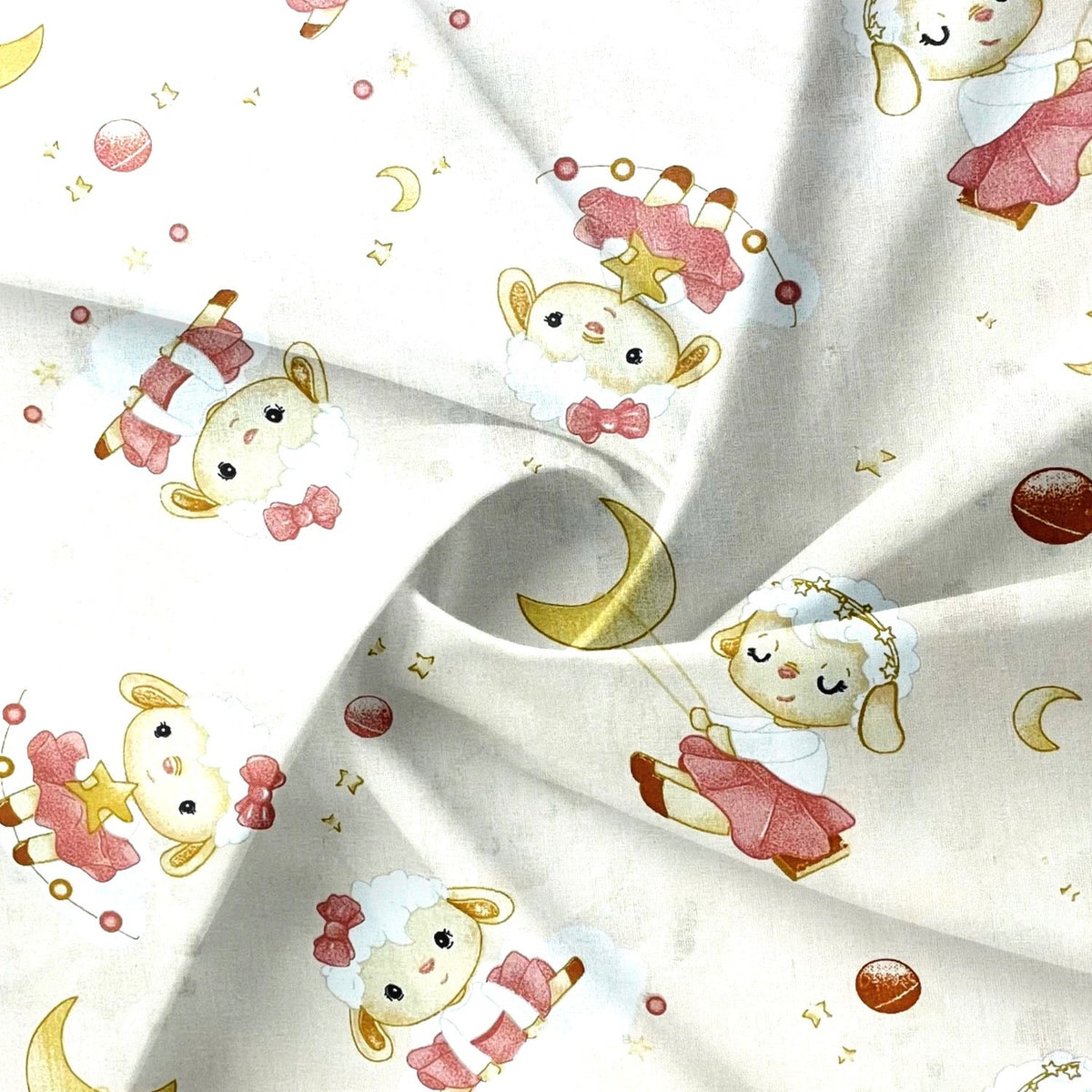 Cotton Fabric - Sheep and Clouds