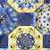 Tessuto di cotone - Motivo spagnolo, oro e blu navy