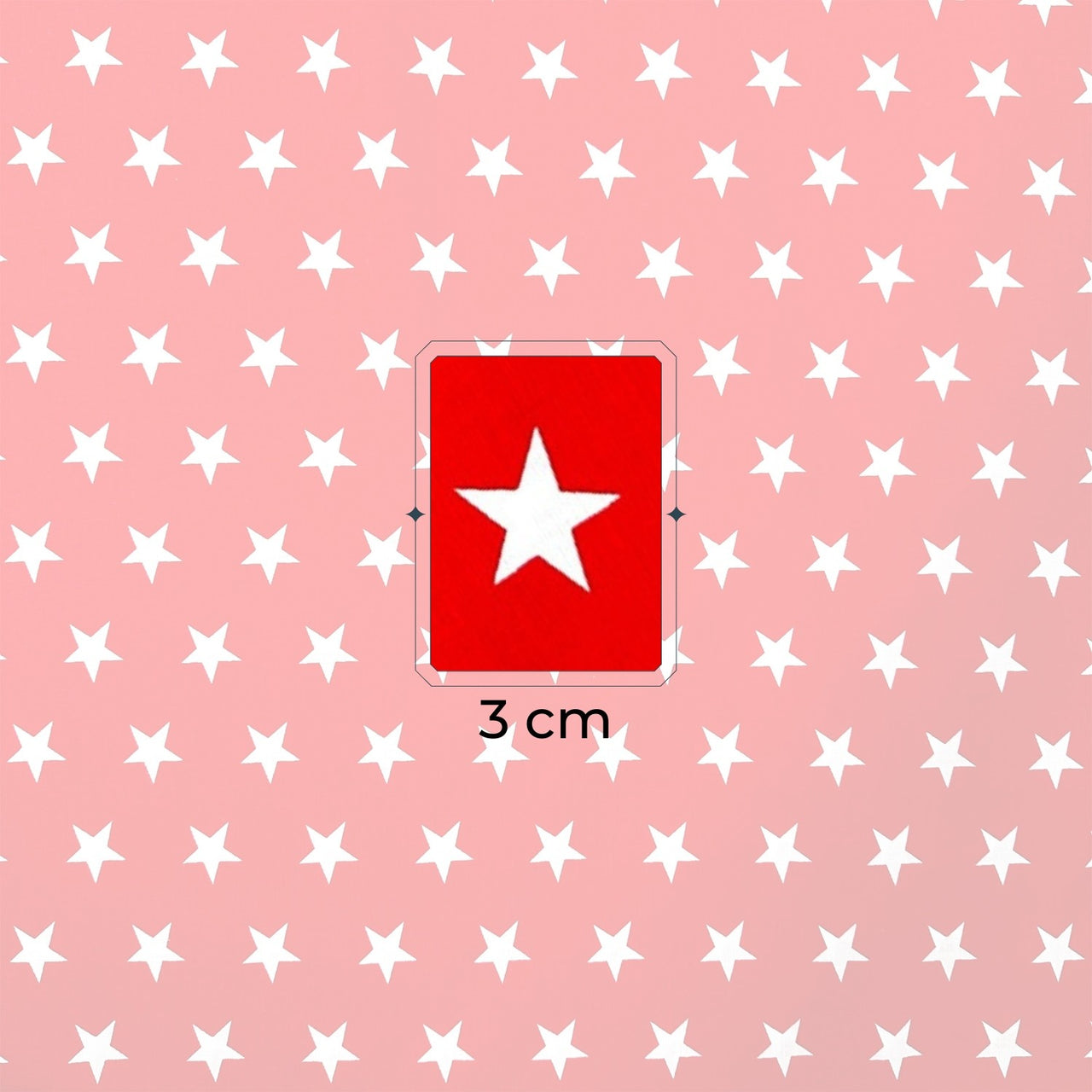 Cotton Fabric - Stars on Red