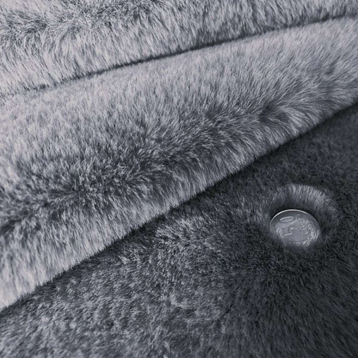 Knitted Bunny Fur Fabric - Grey