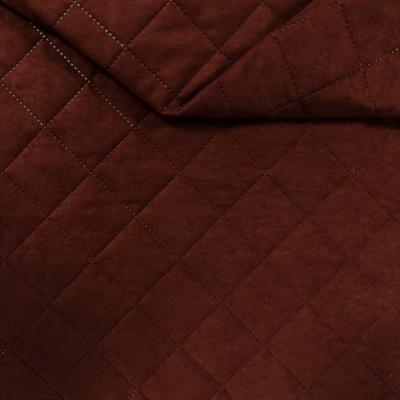 Upholstery Fabric Quilted Microfiber Diamond 5x5 - Burgundy