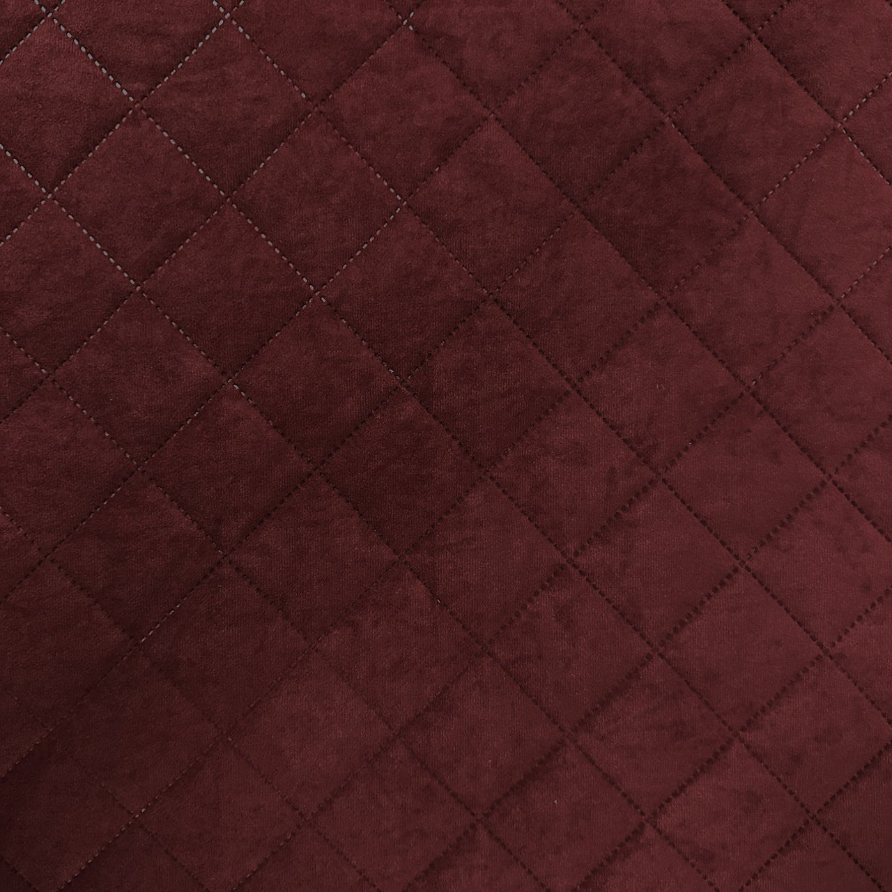 Upholstery Fabric Quilted Microfiber Diamond 5x5 - Burgundy