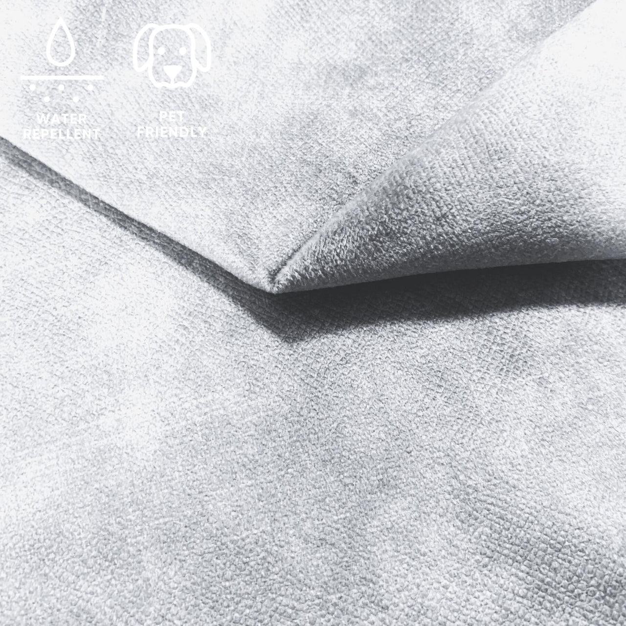 Upholstery Fabric TERRA Velour - Light Grey